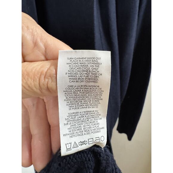 CAbi Navy Open Front Knit Cardigan Preppy Casual Classic Timeless Minimalist M - Picture 4 of 6